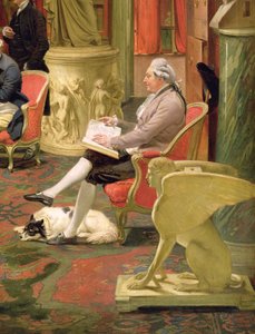 Charles Townley en zijn vrienden in de Towneley Gallery (detail) door Johan Joseph Zoffany