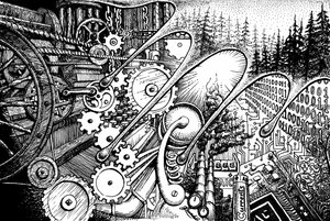 Steampunk Digitaal Bos