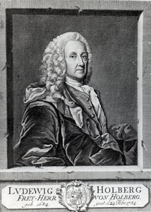 Ludvig Holberg, gegraveerd door Johann Martin Bernigeroth, 1757 door Johan Roselius