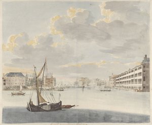 Gezicht op de Binnen-Amstel in Amsterdam door Johan Teyler
