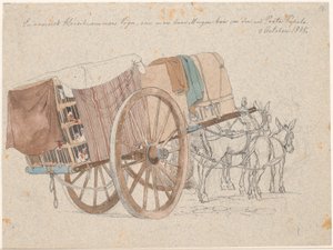 Een kippenkoopmanswagen door Johan Thomas Lundbye