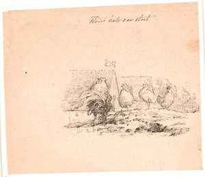 Hanen. Illustratie voor Kaalunds "Fabler for Børn" door Johan Thomas Lundbye