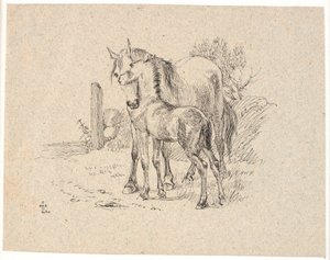 Het paard en het veulen door Johan Thomas Lundbye