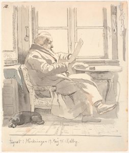 Portret van J. Th. Lundbyes grootvader, justitieraad en tolbeheerder E. Bonnevie door Johan Thomas Lundbye
