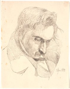 Portret van een van de broers van de kunstenaar door Johan Thomas Lundbye