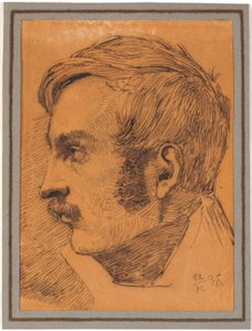 Profielportret van de broer van de kunstenaar, mogelijk de latere minister van oorlog door Johan Thomas Lundbye