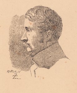 Profielportret van de oudste broer van de kunstenaar, minister van oorlog en kolonel C.C. Lundbye