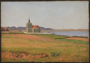 Vinderød Kerk bij Frederiksværk door Johan Thomas Lundbye