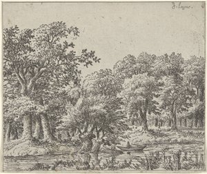 Landschap met boot door Johan de Lagoor