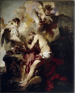 De Visie van Sint Hiëronymus door Johann (attr. to) Liss