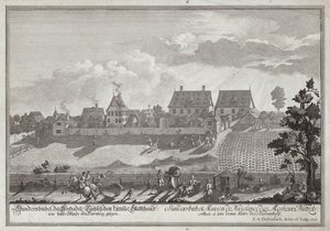 Sundersbuhl, residentie van de familie Nutzel, nabij Neurenberg door Johann Adam Delsenbach