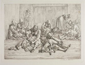 Schapen scheren door Johann Adam Klein