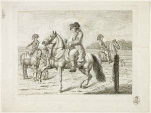 Manege en paarden door Johann Adolph Darnstedt