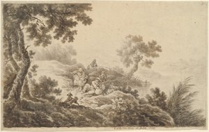 Landschap met reizigers