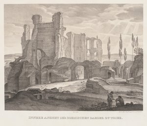 Interieur van de Romeinse baden in Trier, 1826 door Johann Anton Ramboux
