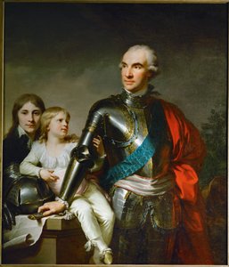 Le Comte Stanislas Felix Potocki en zijn twee zonen Felix-Georg en Stanislas ...