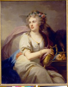 Portret van prinses Ekaterina Fyodorovna Dolgorukova als Hebe