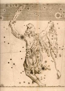 Uranometria (1661) toont het sterrenbeeld Orion
