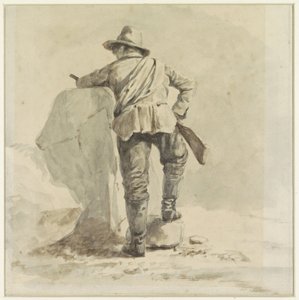 Rustende jongen, op de rug gezien