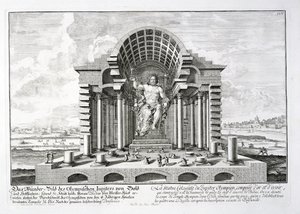 Het Standbeeld van Olympische Zeus door Phidias, plaat 5 uit 