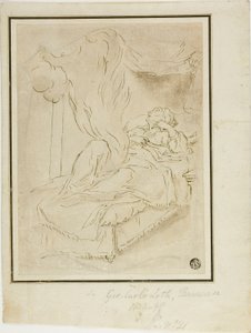 Danae en de gouden douche door Johann Carl Loth