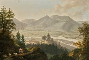 Omgeving van de ruïne Habsburg door Johann Caspar Rahn