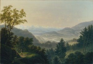 Omgeving van de ruïne Habsburg door Johann Caspar Rahn