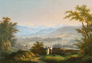 Omgeving van de ruïne Habsburg door Johann Caspar Rahn