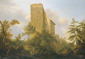 Omgeving van de ruïne Habsburg door Johann Caspar Rahn
