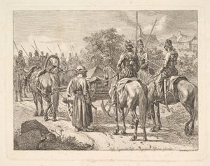 Kozakken begeleiden de regimentscassone