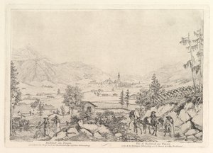 Landelijk Landschap, Radstadt am Tauren, begin 19e eeuw door Johann Christian Erhard