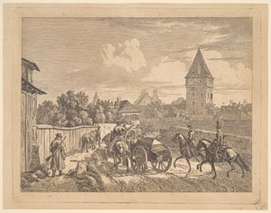 Russische Lansiers Begeleiden de Regimentscassonne, 1816