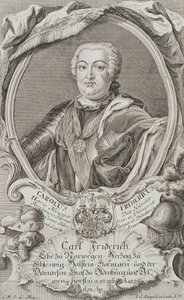 Portret van hertog Charles Frederick van Holstein-Gottorp 1700-1739, midden 18e eeuw door Johann Christian Leopold