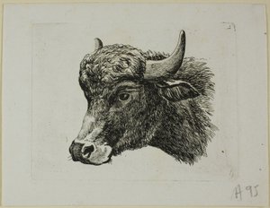 Buffelhoofd naar links, uit Die Zweite Thierfolge