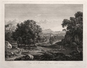 Heroïsch landschap: vee dat de rivier oversteekt, 1795