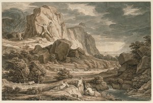 Heroïsch landschap met Prometheus door Johann Christian Reinhart