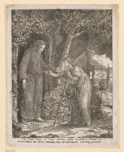 Illustratie bij de ballade van A.G. Bürger “Broeder Graurock en de pelgrimsvrouw” door Johann Christian Reinhart