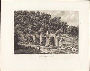 Ponte Acquoreo a Tivoli door Johann Christian Reinhart