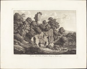 Ruïnes van de villa van Ventidio Basso in Tivoli door Johann Christian Reinhart