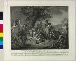 Dood van de Markgraaf Kurt Christoph von Schwerin tijdens de Slag bij Praag 1757