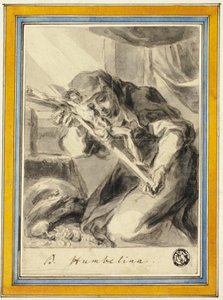 Beata Humbelina met kruisbeeld door Johann Christoph Lischka
