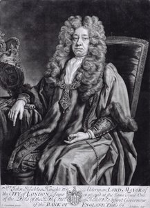 Sir John Houblon (1632-1711) gegraveerd door R. Williams door Johann Closterman