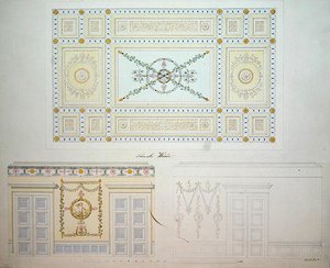 Decoratieve ontwerpen voor het interieur van het Beberbeck-paleis, door Israel Schwalm