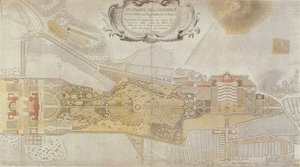 Plan van het Fredericiaanse Park van Sanssouci in Potsdam, 1772 door Johann David Schleuen