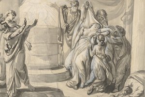 Een Antieke Offeringsscène, verso: Schets van een Groep Mensen, 1779
