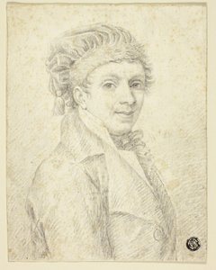 Buste van man met hoed door Johann Elias Ridinger