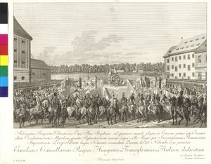 Kroning van keizer Leopold II tot koning van Hongarije in Bratislava op 15 november 1790 door Johann Ernst Mansfeld