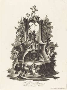 Ontwerp voor een Fontein Versierd met de Vier Elementen