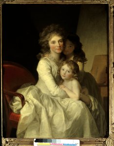 Sophie Muller en haar twee dochters Schilderij door Johann Friedrich August Tischbein (1750-1812) ca. 1792 Parijs, Museum voor Decoratieve Kunsten door Johann Friedrich August Tischbein