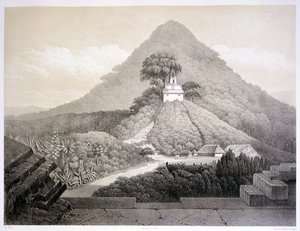 Schilderachtig uitzicht bij de Tempel van het Kruis, Palenque, plaat 20 uit 